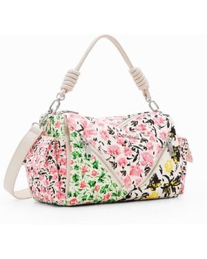 Desigual M Floral Canvas Bag, Cotton - Pink