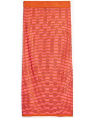 Desigual Wave Texture Midi Skirt - Red
