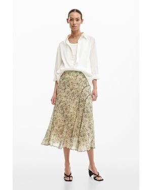 Desigual Wild Midi Skirt, Polyester - Natural