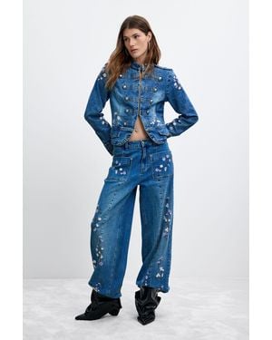 Desigual Gerade Geschnittene Jeans M C Lacroix, Damen, Baumwolle, Blau
