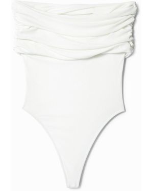 Desigual Nathy Peluso Draped Neckline Bodysuit, Polyester - White