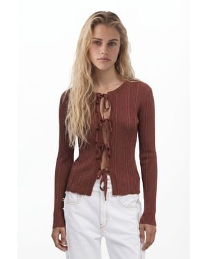 Desigual Shiny Bow Cardigan - Red