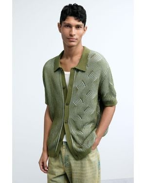 Desigual Polo Knit Jumper, Cotton - Green