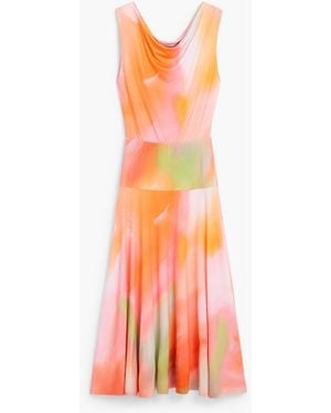 Desigual Asymmetric Long Dress, Viscose - White