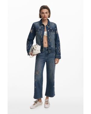 Desigual Mirror Culotte Jeans - Blue