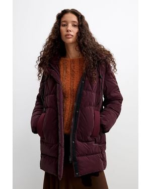 Desigual Long Padded Coat, Polyurethane - Red