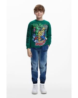 Desigual Marvel Long-Sleeve T-Shirt - Green