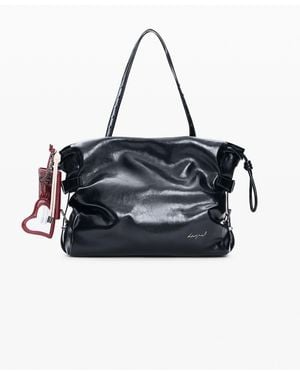 Desigual Large Shopping Bag, Polyurethane - Black