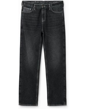 Desigual Straight Jeans, Cotton - Black
