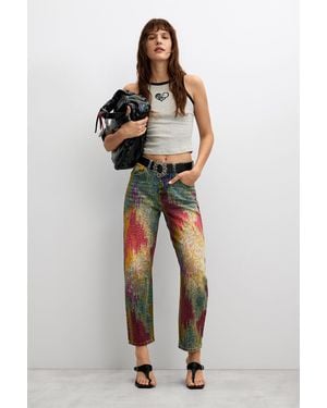 Desigual Balloon Tie-Dye Jeans, Cotton - Blue