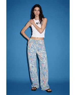Desigual Wide Leg Jeans, Cotton - Blue