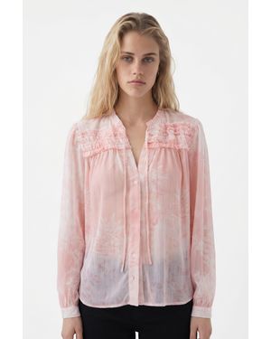 Desigual Ruffled Blouse, Polyester - Pink