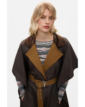 Desigual Poncho Trench Coat, Cotton - Black