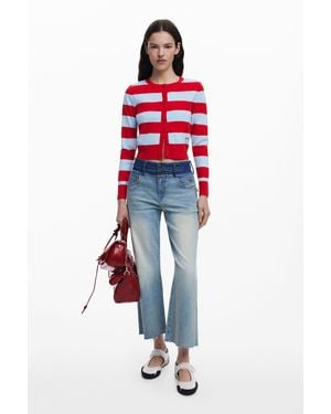 Desigual Two-Tone Double Waist Jeans - Red