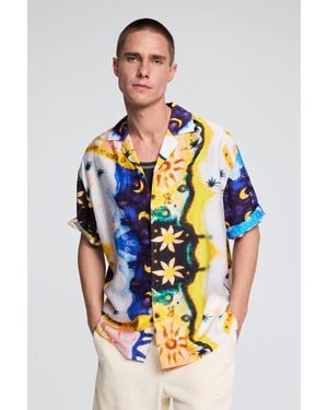 Desigual Cosmos Printed Shirt, Cotton - Blue