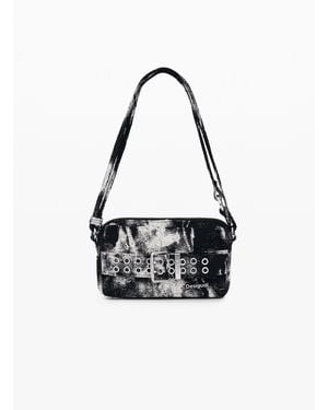 Desigual Small Textured Crossbody Wallet - White