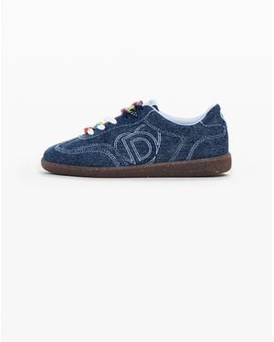 Desigual Denim Logo Trainers, Cotton - Blue