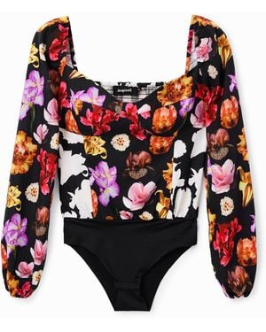 Desigual Body Floral M. Christian Lacroix, Negro - Rojo