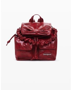 Desigual Small Backpack With Bow - Red