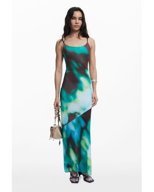Desigual Tie-Dye Strappy Dress - Blue