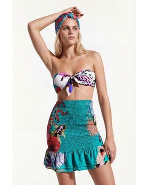 Desigual Sustainable Coral Miniskirt, Viscose - Blue