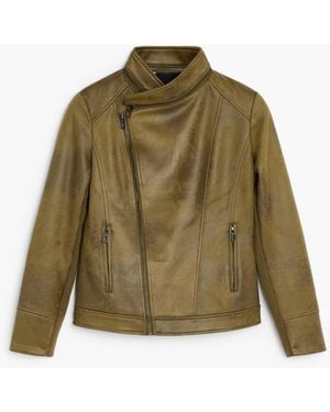 Desigual Faux Leather Coat, Polyester - Green