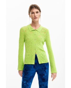 Desigual Fitted Floral T-Shirt - Green
