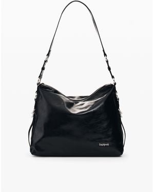 Desigual Medium Shoulder Bag, Polyurethane - Black