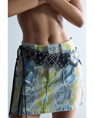 Desigual Studded Belt With Hearts, Polyurethane - Blue