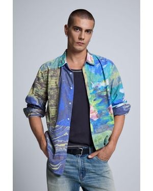 Desigual Paisley Print Shirt - Blue