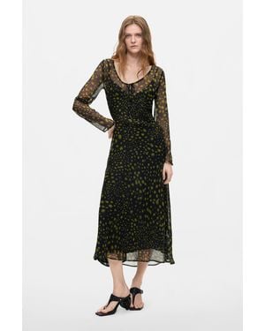 Desigual Long-Sleeve Midi Dress, Polyester - Black