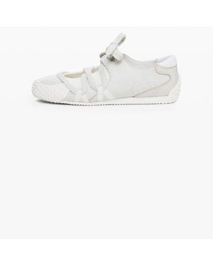 Desigual Raw Fabric Sneaker, Cow Leather - White