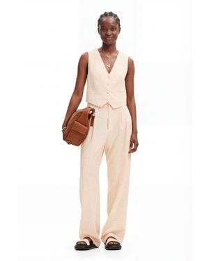Desigual Tailored Floral Pants, Viscose - White