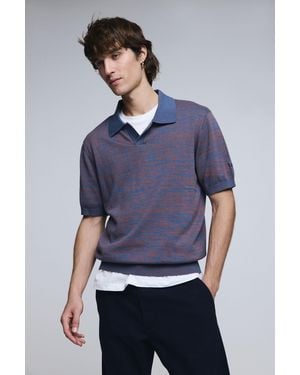 Desigual Jacquard Polo - Blue