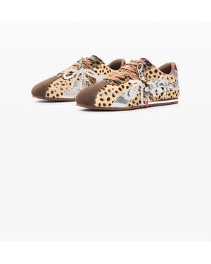Desigual Sneaker Mit Animalprint Aus 100 Leder, Damen - Weiß
