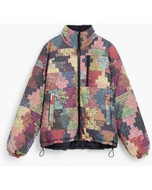 Desigual Short Padded Patchwork Coat, Polyester - Red
