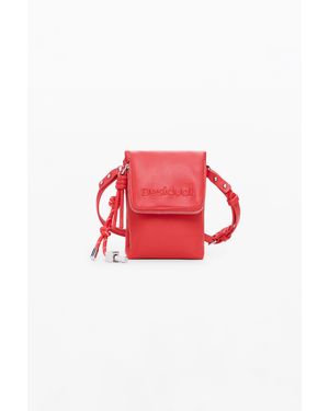 Desigual Portamovil Logo 3D, Polyurethan - Rot