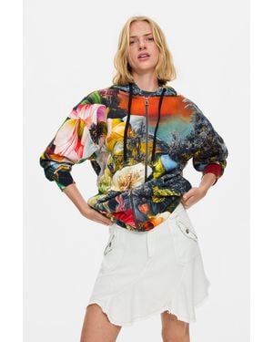 Desigual Sudadera Estampada 100% Algodón, Mujer, Algodon - Gris