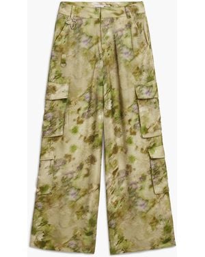 Desigual Collina Strada Satin Cargo Pants - Green