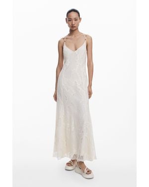 Desigual Devore Strap Dress - White