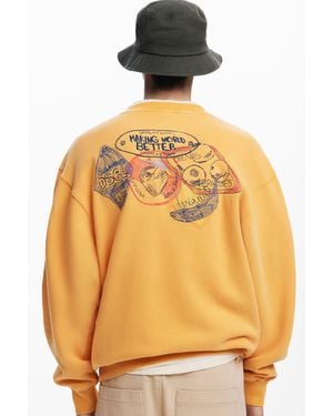 Desigual Sudadera Bordados - Naranja