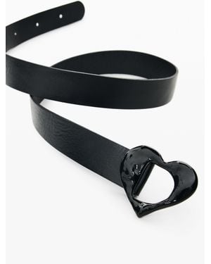 Desigual Gürtel 100 Leder, Cow Leather, Schwarz