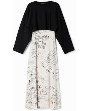 Desigual Combined Midi Dress - White