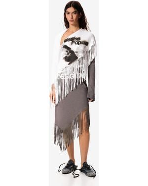 Desigual Asymmetrisches Kleid Masha Popova, Damen, Schwarz - Weiß