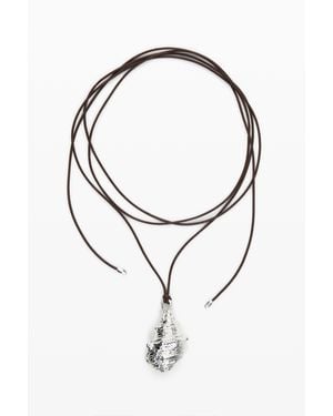 Desigual Shell Pendant Cord Zalio - White