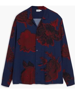 Desigual Dark Floral Shirt, Viscose - Blue