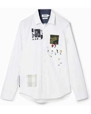 Desigual Patchwork Poplin Shirt, Cotton - White