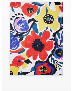 Desigual Foulard Flores Arty, Poliester - Blanco