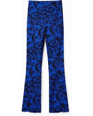 Desigual Arty Slit Trousers, Cotton - Blue
