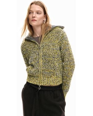 Desigual Zipped Knit Jacket - Green